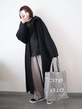 「flaner（フラネ）のアイテム（ジャケット/アウター）」を使った、あるぱか。さん（レディース・155cm）の冬コーディネート