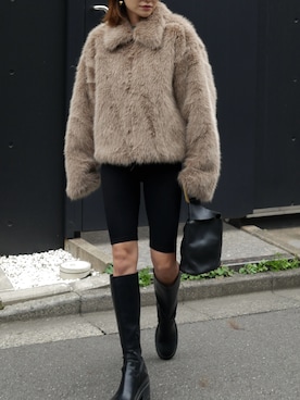 「My shawty（ﾏｲｼｬｳﾃｨｰ）のアイテム（ブルゾン）」を使った、Myshawty officialさん（レディース・160cm）の秋コーディネート