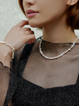 「My shawty（ﾏｲｼｬｳﾃｨｰ）のアイテム（ネックレス）」を使った、Myshawty officialさん（レディース・160cm）の春コーディネート