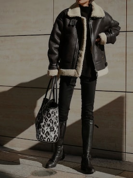 「My shawty（ﾏｲｼｬｳﾃｨｰ）のアイテム（バッグ）」を使った、Myshawty officialさん（レディース・160cm）の冬コーディネート