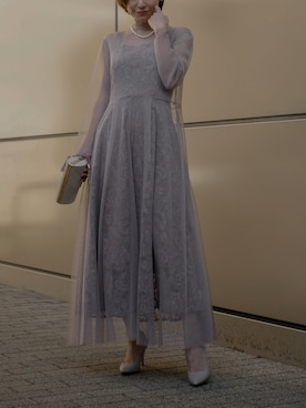 「アイテム（ドレス、パープル系）」を使った、Myshawty officialさん（レディース・160cm）の春コーディネート