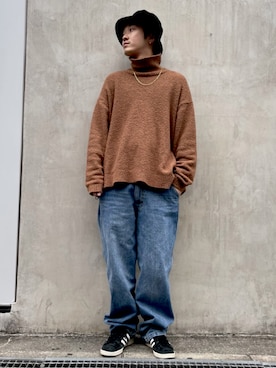 「WHITELAND（ホワイトランド）のアイテム（ニット/セーター）」を使った、大輝さん（メンズ・174cm）の冬コーディネート