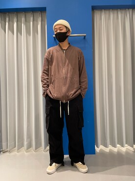 「DANKE SCHON（ダンケシェーン）のDankeSchon/ダンケシェーン/リメイクカーゴパンツ（カーゴパンツ）」を使った、大輝さん（メンズ・174cm）の冬コーディネート