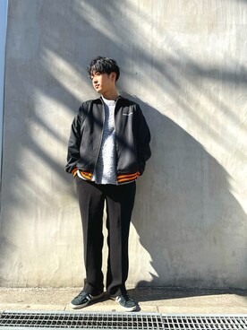 「WHITELAND BLACKBURN」｜「アイテム（ブルゾン）」を使った、大輝さん（メンズ・174cm）の冬コーディネート