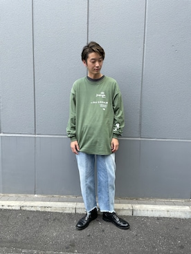 「KaneZ（ケインズ）のアイテム（Tシャツ/カットソー）」を使った、大輝さん（メンズ・174cm）の秋コーディネート