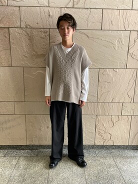 「DANKE SCHON（ダンケシェーン）のアイテム（スラックス）」を使った、大輝さん（メンズ・174cm）の秋コーディネート