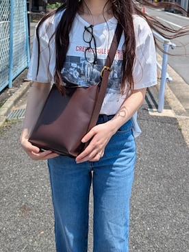 「UNIQLO（ユニクロ）のアイテム（トートバッグ）」を使った、よし乃さん（レディース・157cm）の夏コーディネート