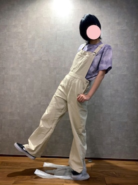 「タイダイ」｜「アイテム（サロペット/オーバーオール）」を使った、Arikaさん（レディース・158cm）の夏コーディネート