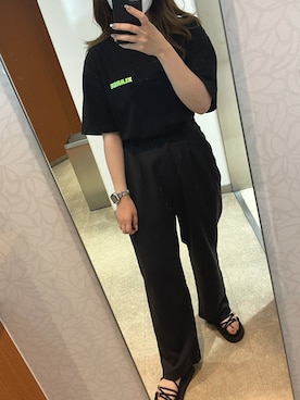 「LVEU.（ラブユ.）のアイテム（セットアップ）」を使った、JELさん（レディース・157cm）の夏コーディネート