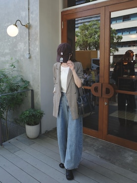 「アイテム（テーラードジャケット）」を使った、kannaさん（レディース・162cm）の秋コーディネート