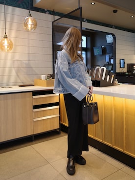 「アイテム（デニムジャケット）」を使った、kannaさん（レディース・162cm）の春コーディネート