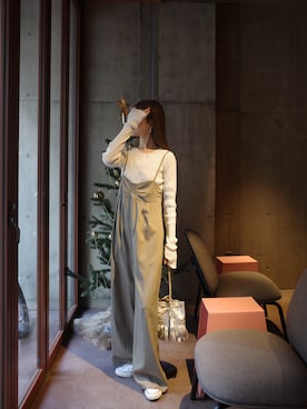 「アイテム（サロペット/オーバーオール）」を使った、kannaさん（レディース・162cm）の冬コーディネート