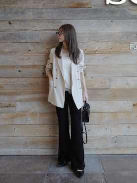 「アイテム（トップス）」を使った、kannaさん（レディース・162cm）の春コーディネート