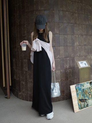 「Olume (オリュム)のオーバーサイズシャツ(シャツ/ブラウス)」を使った、kannaさん(レディース・162cm)の夏コーディネート