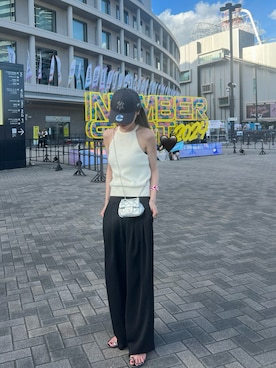 「CLANE（クラネ）のアイテム（ニット/セーター）」を使った、kannaさん（レディース・162cm）の夏コーディネート