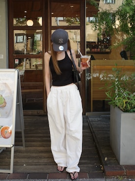 「アイテム（キャップ）」を使った、kannaさん（レディース・162cm）の夏コーディネート