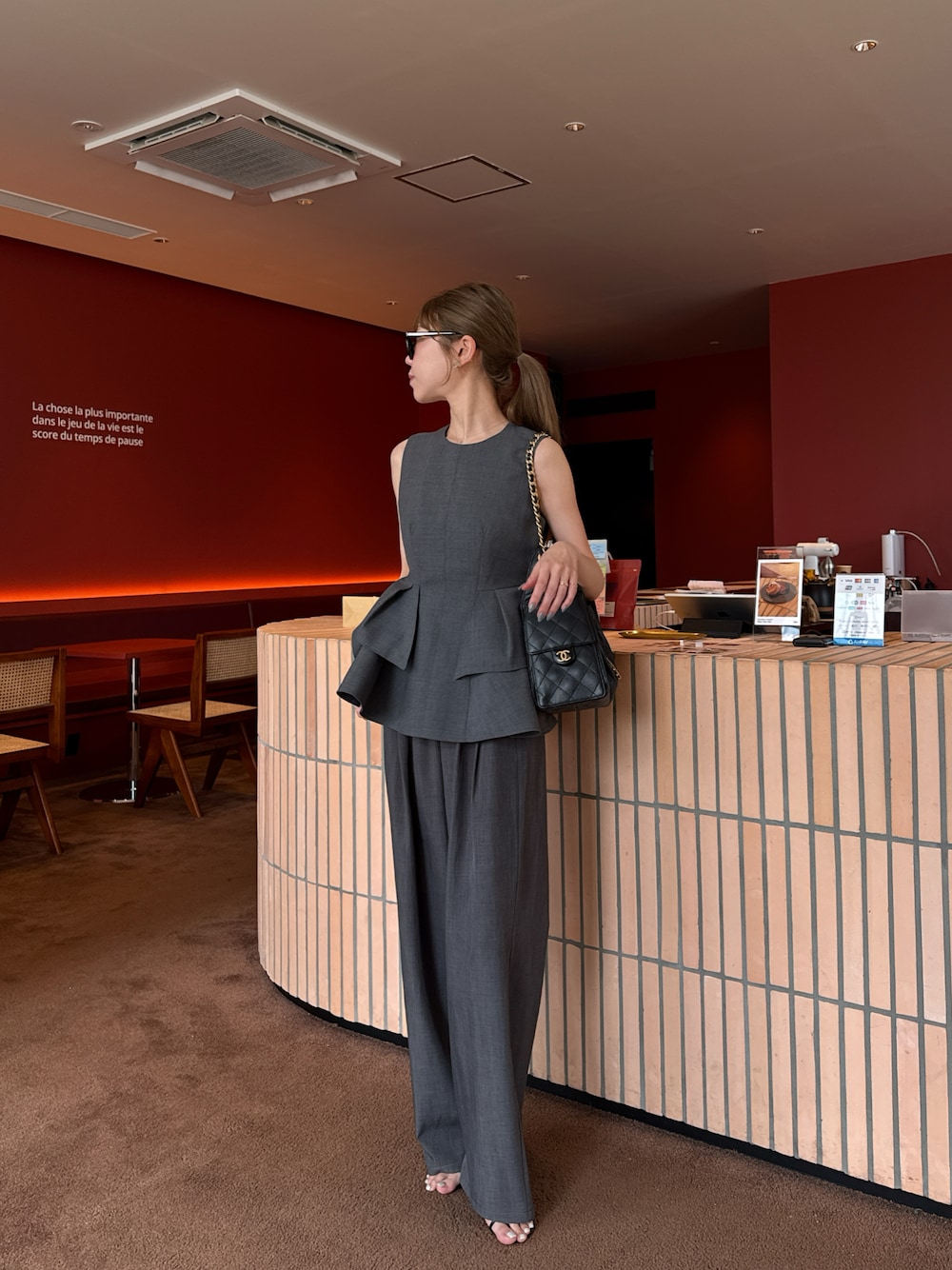 anuans オブジェクトフレアトップス　グレー anuans｜オブジェクトフレアトップス | Rakuten Fashion(楽天