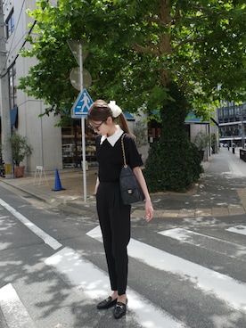 「アイテム（シュシュ、ホワイト系）」を使った、kannaさん（レディース・162cm）の夏コーディネート
