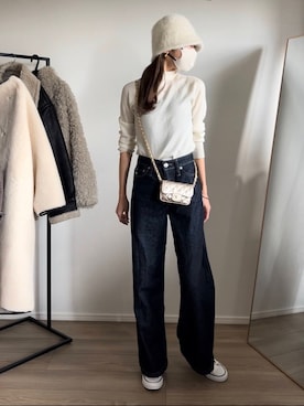 「SOMETHING（サムシング）のアイテム」を使った、kannaさん（レディース・162cm）の冬コーディネート