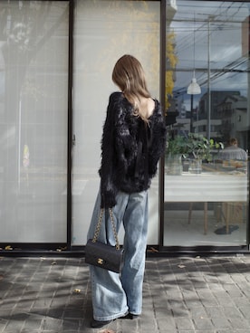 「アイテム（デニムパンツ）」を使った、kannaさん（レディース・162cm）の冬コーディネート