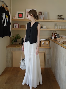 「アイテム（スカート）」を使った、kannaさん（レディース・162cm）の夏コーディネート