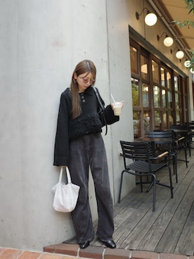 「アイテム（デニムパンツ）」を使った、kannaさん（レディース・162cm）の冬コーディネート