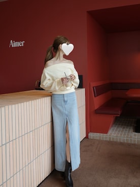 「アイテム（デニムスカート）」を使った、kannaさん（レディース・162cm）の秋コーディネート