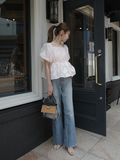 「coca（coca）（コカ）のフラワージャカードブラウス（シャツ/ブラウス）」を使った、kannaさん（レディース・162cm）の春コーディネート
