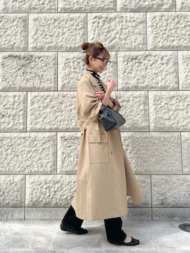 「アイテム（トレンチコート）」を使った、kannaさん（レディース・162cm）の冬コーディネート