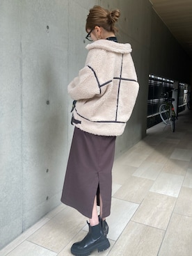 「classicalelf（クラシカルエルフ）のアイテム（ブルゾン）」を使った、kannaさん（レディース・162cm）の秋コーディネート
