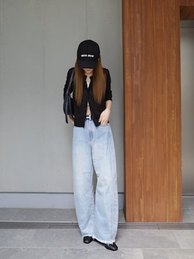 「アイテム（チューブトップ）」を使った、kannaさん（レディース・162cm）の秋コーディネート