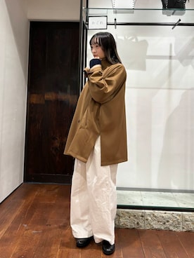「アイテム（レインシューズ）」を使った、オカモトさん（レディース・155cm）の秋コーディネート