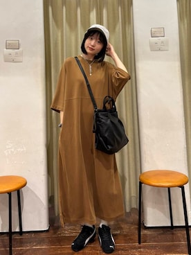 「PUMA（プーマ）のアイテム」を使った、オカモトさん（レディース・155cm）の夏コーディネート
