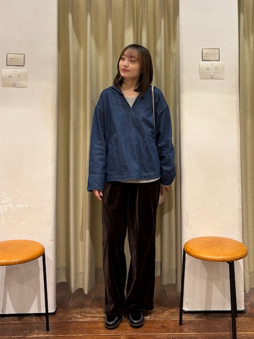 かぐれ ブラウス シャツ デニムセーラープルオーバー レディース