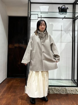 「アイテム（レインシューズ）」を使った、オカモトさん（レディース・155cm）の秋コーディネート