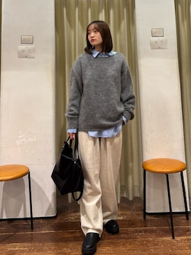 「アイテム（スウェットパンツ）」を使った、オカモトさん（レディース・155cm）の秋コーディネート