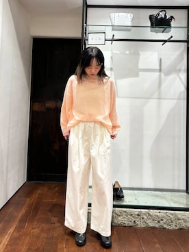 「アイテム（レインシューズ）」を使った、オカモトさん（レディース・155cm）の秋コーディネート