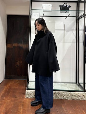 「アイテム（その他アウター、ブラック系）」を使った、オカモトさん（レディース・155cm）の秋コーディネート