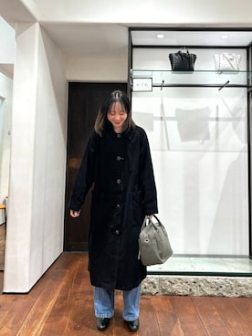 「アイテム（ステンカラーコート）」を使った、オカモトさん（レディース・155cm）の秋コーディネート