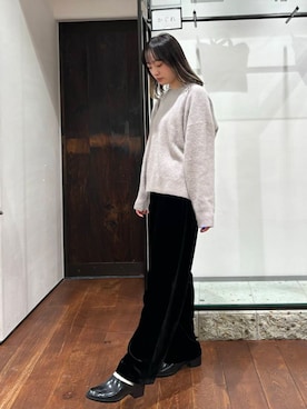 「アイテム（レインシューズ）」を使った、オカモトさん（レディース・155cm）の秋コーディネート