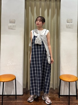 「アイテム（マウンテンパーカー）」を使った、オカモトさん（レディース・155cm）の夏コーディネート