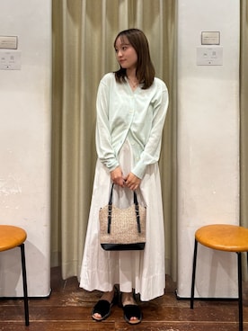 「URBAN RESEARCH DOORS（アーバンリサーチドアーズ）のPENELOPE　メノルカサンダル（サンダル、ブラック系）」を使った、オカモトさん（レディース・155cm）の夏コーディネート