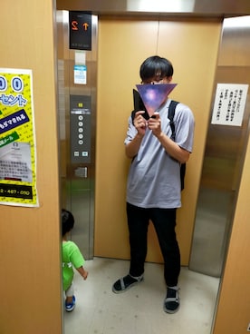 「息子」｜「アイテム（パンツ）」を使った、しぇりー店長さん（メンズ・179cm）の夏コーディネート
