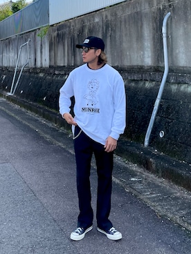 「JERZEES（ジャージーズ）のアイテム」を使った、HAYATOさん（メンズ・169cm）の秋コーディネート
