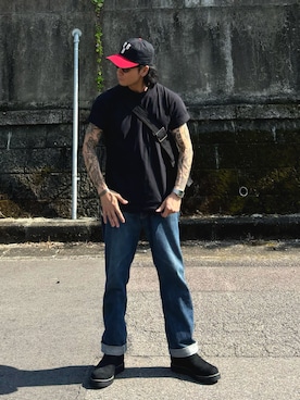 「Deluxewareのアイテム」を使った、HAYATOさん（メンズ・169cm）の夏コーディネート