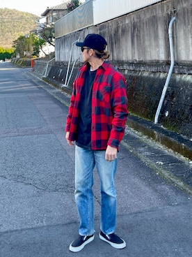 「アイテム（スリッポン）」を使った、HAYATOさん（メンズ・169cm）の冬コーディネート