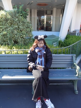 「アイテム（デニムスカート）」を使った、naoさん（レディース・161cm）の冬コーディネート