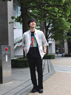 「tk.TAKEO KIKUCHI（ティーケータケオキクチ）のアイテム（パンツ）」を使った、新宿ルミネエストtkさん（メンズ・173cm）の夏コーディネート