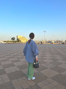 「Riberry（リベリー）の2WAY編み込みバッグ / ウーブンバッグ（ハンドバッグ、ブラック系）」を使った、ツナちゃん ㅎㅎさん（レディース・155cm）の春コーディネート