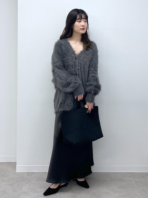 WEB限定】ウォッシャブルシャギーVネックニットカーディガン